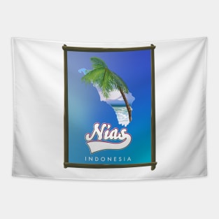 Nias Indonesia island map Tapestry