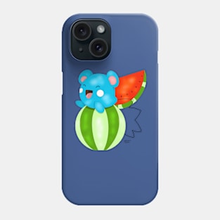 Blue mouse with a watermelon tail Phone Case