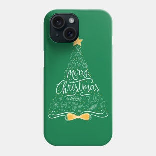 Merry Christmas Sketch Tree Phone Case