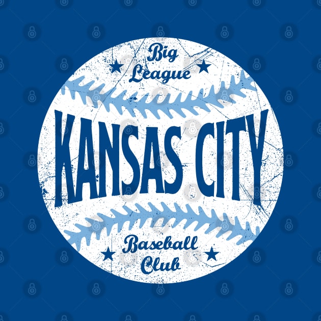 Kansas City Retro Big League Baseball - Blue by KFig21