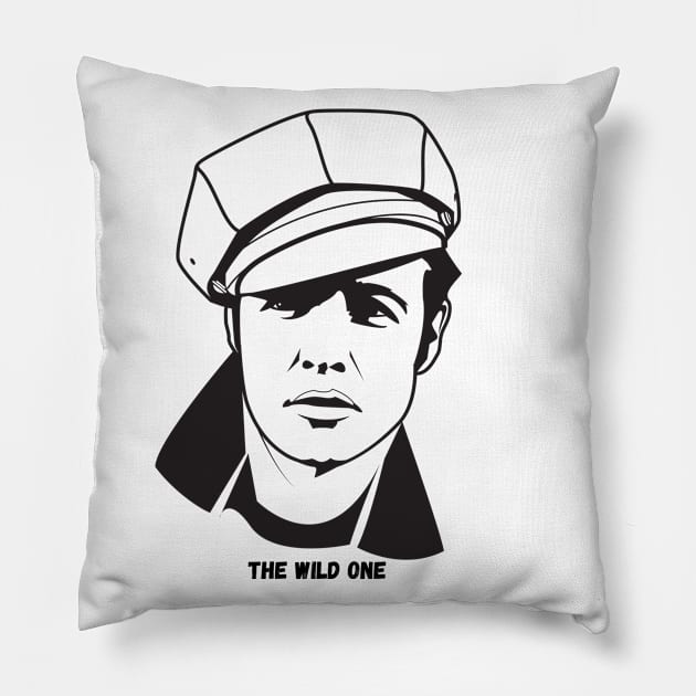 Marlon Brando - The Wild One Pillow by equiliser