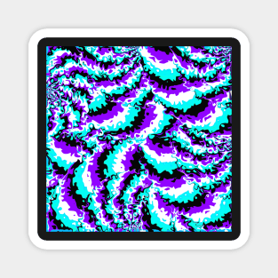 Turquoise Purple Black and White Squiggles Magnet