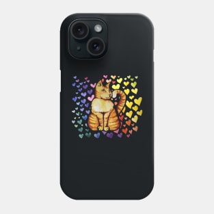 Rainbow Orange Cat Phone Case