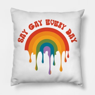 Say Gay Every Day Pillow