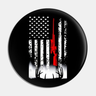 Deer Hunting USA Flag Pin