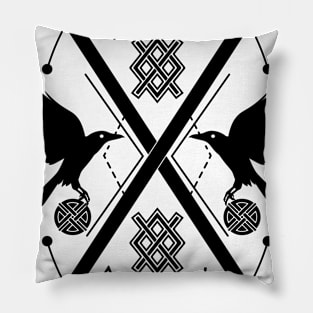 Twin Ravens of Odin | Norse Pagan Symbol Pillow