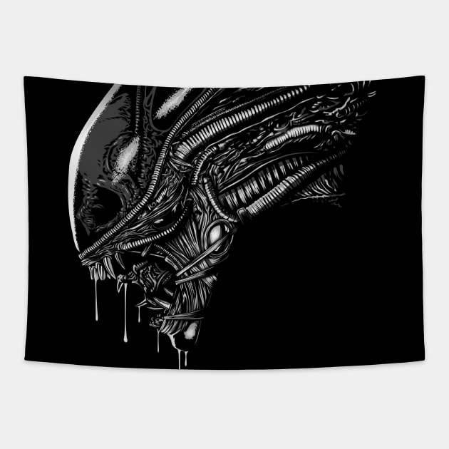 Alien Face Tapestry by albertocubatas