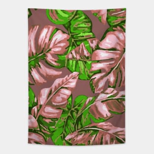 Tropical Leaves Camouflage Of Banana and Monstera 12 Tapestry