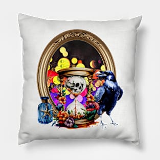 The Raven And The Skull Hourglass Pillow