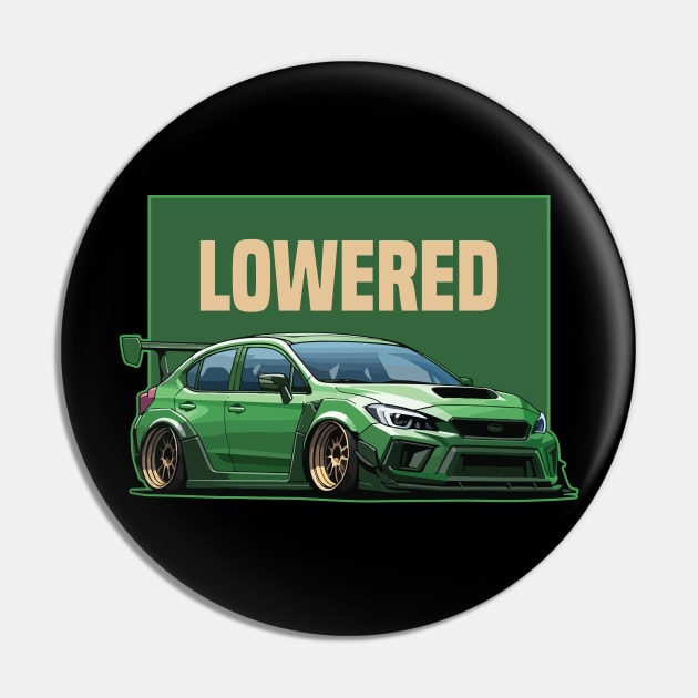 Subaru WRX Car Art - Impreza STI Modified Lowered JDM Car Pin by JDM-Rey