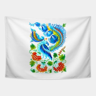 Fairy Rooster Watercolor Painting Tapestry