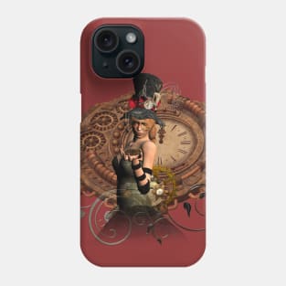 Steampunk, wonderful steampunk women Phone Case