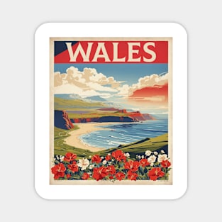 Wales England Vintage Travel Tourism Poster Magnet