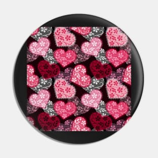 Lacy hearts pattern Pin