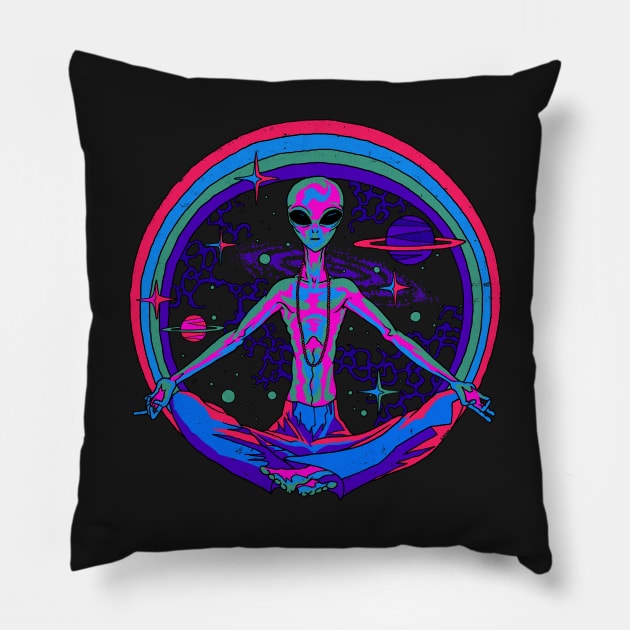 We Come in Peace Pillow by Steven Rhodes