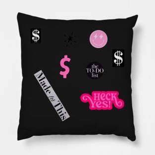 Girl Boss Aesthetic Collage Sticker Pack Pillow