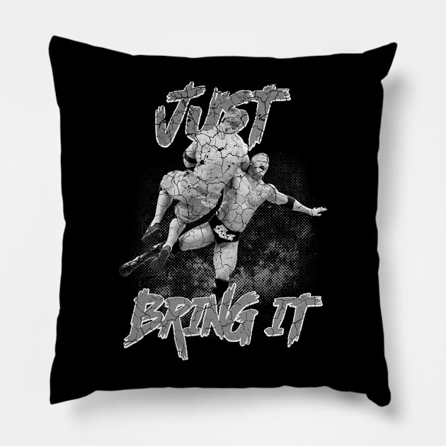 vintage just bring it crack plastisol Pillow by RickyMah Endra