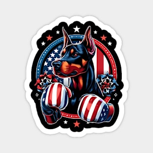 Proud Kickboxing Dog Boxer Dog Of 4Th Of July Magnet