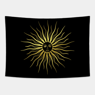 Sun - sunbeams - graphic - sun face Tapestry