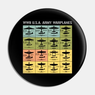 WW2 USA Amy War Planes Pin