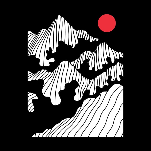 Red Moon Mountains by ThyShirtProject - Affiliate