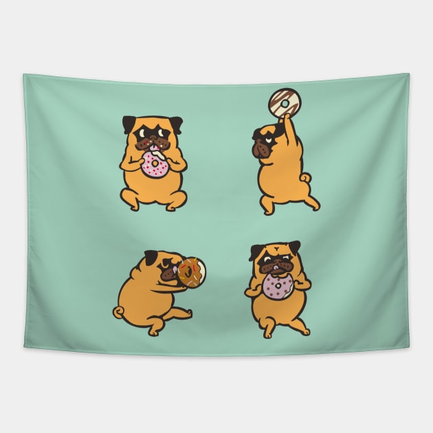 Donut Skip Legday with The Pug Tapestry by huebucket