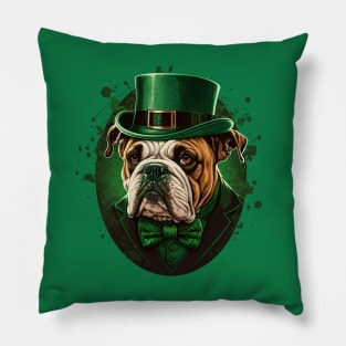 Bulldog St. Patrick's Day Pillow