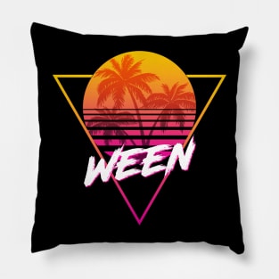 Ween - Proud Name Retro 80s Sunset Aesthetic Design Pillow