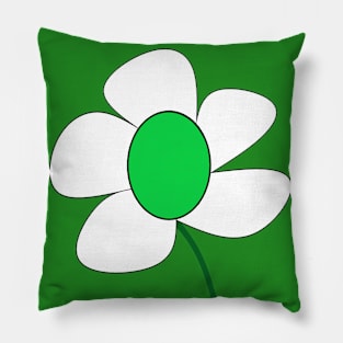 White and Green Daisy Pillow