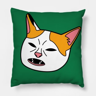 Cat No Banana Meme Face Pillow