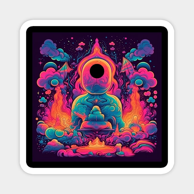 Mindful Kaleidoscope Tee Magnet by yambuto