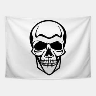 Angry Black and White Skull Tapestry