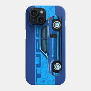 Drawing of the winning classic French blue sports car Phone Case