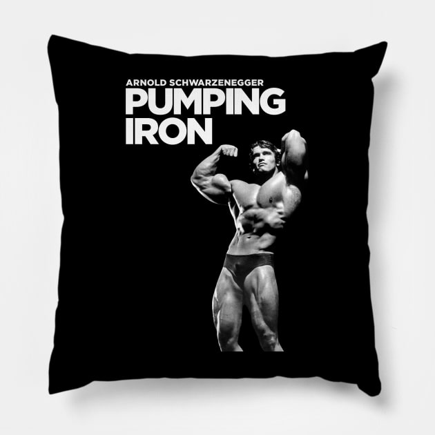 Arnold Schwarzenegger Pumping Iron Poster Pillow by Medammit
