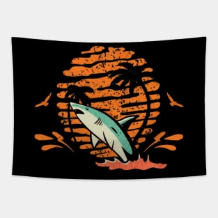 Vintage retro sunset art of zoo Tapestry