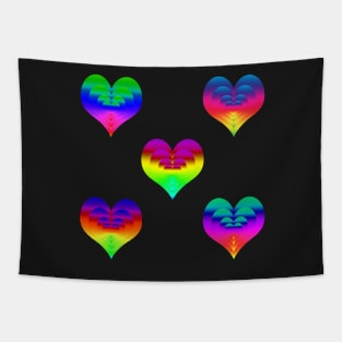 Rainbow Gradient Hearts Sticker or Magnet Pack Tapestry