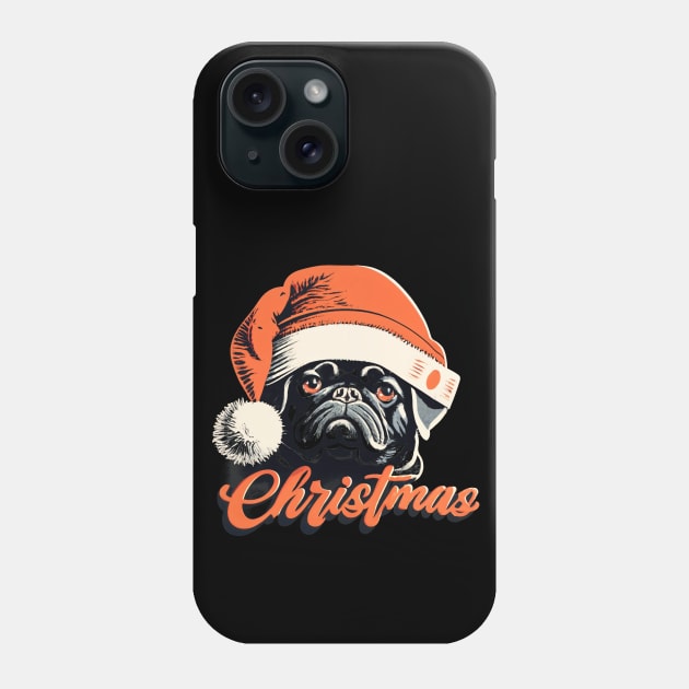 Santa Dog Merry Christmas Vintage Phone Case by fupi