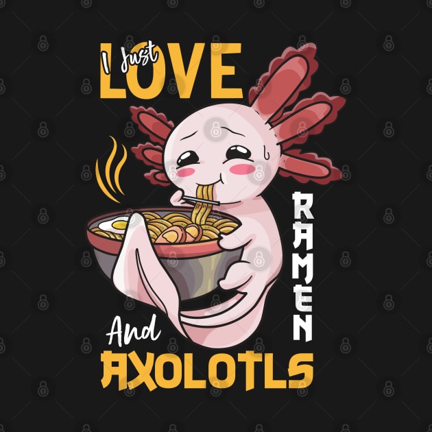 Kawaii Axolotl Eating Ramen Shirt Kids Japanese Noodle Bowl by Boneworkshop