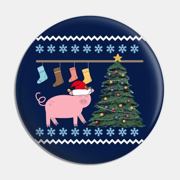 Cute Pig Christmas Pin by epiclovedesigns