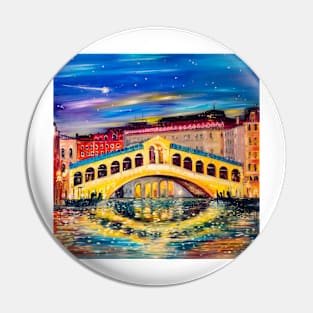 Venice, bridge, shooting star Pin