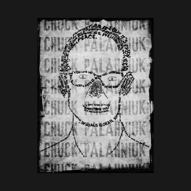 Chuck Palahniuk Typographic Portrait by Raimondi