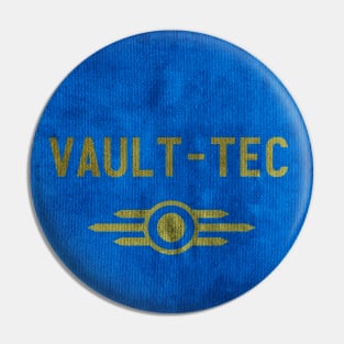 Blue Grimy Vault-Tec Jumpsuit Golden Logo Pin