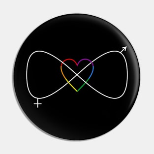 Infinity rainbow Love Pin