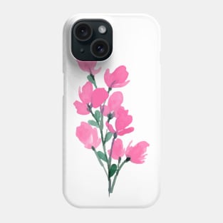 Pink Watercolor Wild Flower Phone Case