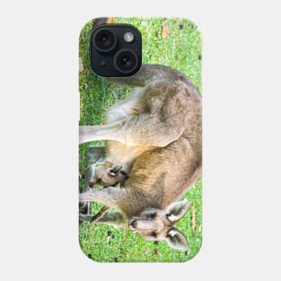 Eastern Grey Kangaroo with Joey Phone Case