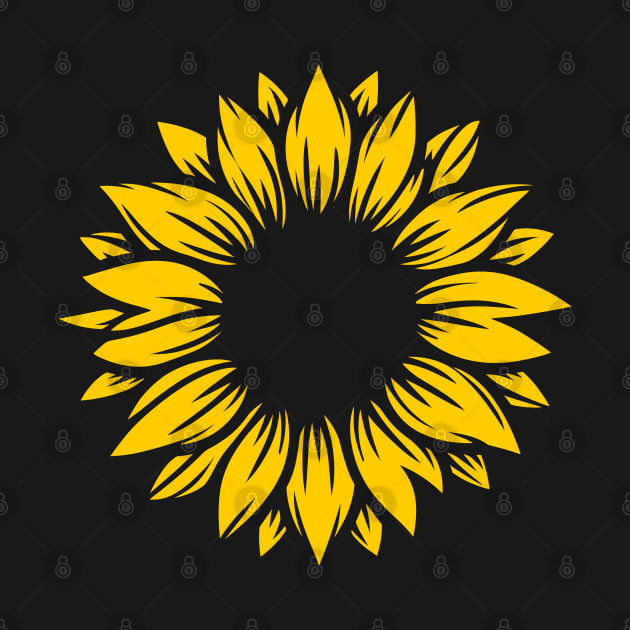 Sunflower Petals Silhouette by KayBee Gift Shop