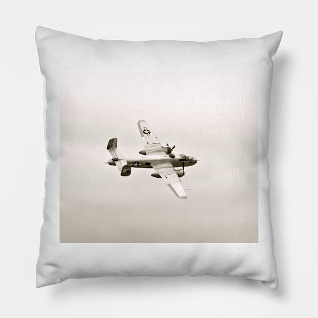 WWII B-25 Mitchell Bomber Pillow by Scubagirlamy