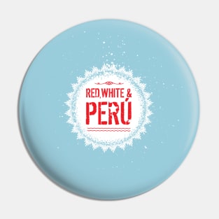 Red White and Peru burst Pin