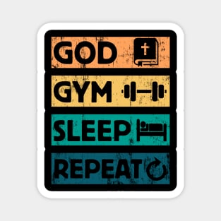 God Gym Sleep Christian Faith Workout Magnet