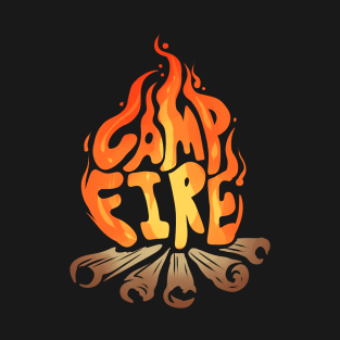 Blazing Warming Campfire On Camping T-Shirt